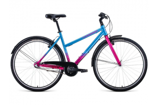 Велосипед FORWARD CORSICA 28 (28" 3 ск. рост. 500 мм) 2020-2021, голубой/розовый, 1BKW1C383003