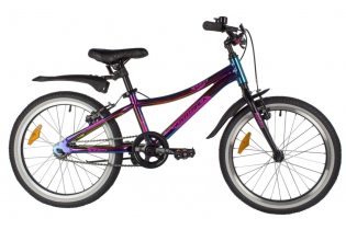 Велосипед NOVATRACK 20" KATRINA алюм., фиолет.металлик, тормоз V-brake, короткие крылья