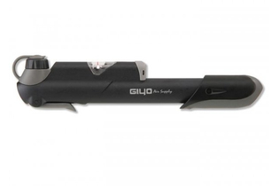 Насос GIYO, с манометром, max 100psi(6атм), универсальный 2-х сторонний внутренний вентиль вело/авто. Цвет: черный.