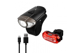 Комплект фонарей Briviga USB bike light set EBL-039+EBL-2265A, перед 380 лм + задний 40 лм.