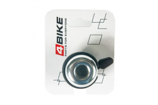 Велозвонок 4BIKE BB3207-Sil алюминий+пластик, D-40мм, серебристый
