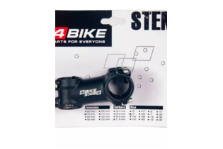 Вынос руля "4BIKE", алюминиевый, TDS-D507A, L:70, R:+7, D:31.8мм, индивидуальная упаковка, чёрный