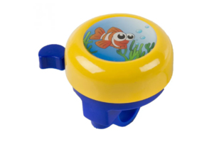 Звонок M-WAVE KIDS BELLA 3D сталь/пластик D=55мм, детский, yellow fish