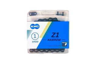 Цепь велосипедная KMC Z1 Narrow Brown, для 1-ск. велосипедов, фиксеров, 112 звеньев, 1/2"X3/32, коричневая